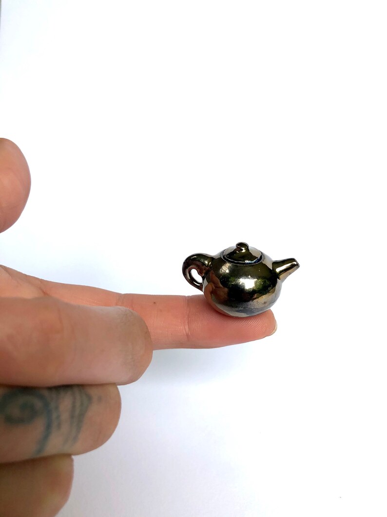 Mini Collectible Handmade Teapot, 1:12 Miniature Pottery Dollhouse Furniture Fairy Teapot, Handmade Mini Pottery, Miniature OOAK Ceramics image 6