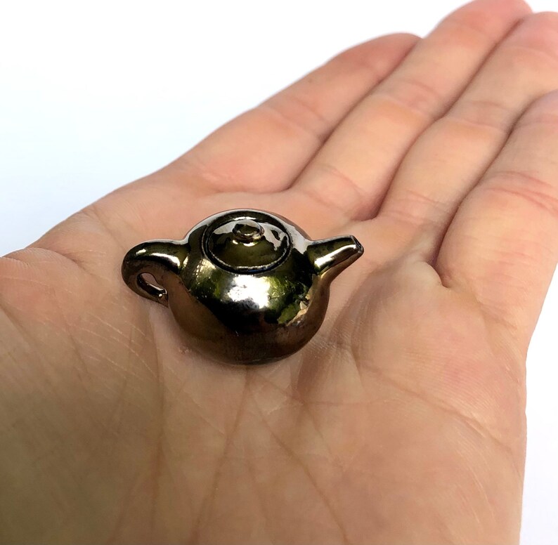 Mini Collectible Handmade Teapot, 1:12 Miniature Pottery Dollhouse Furniture Fairy Teapot, Handmade Mini Pottery, Miniature OOAK Ceramics image 5