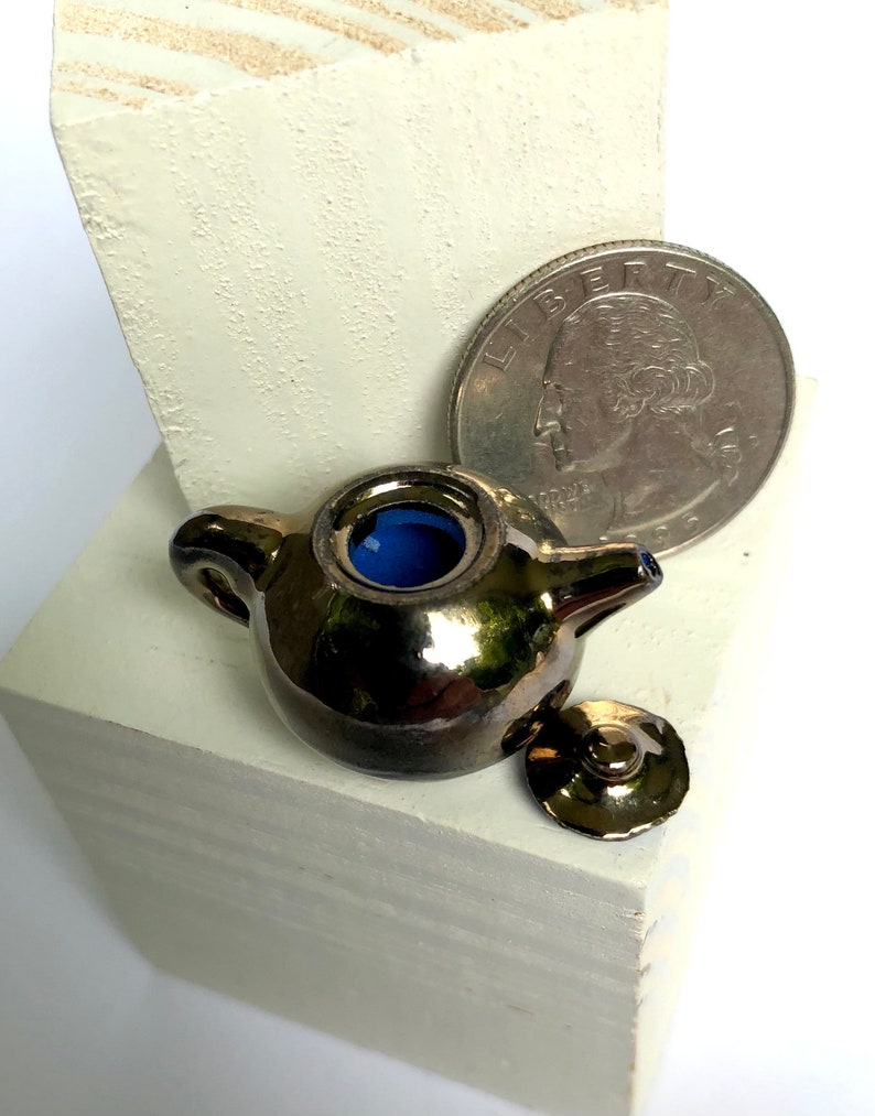Mini Collectible Handmade Teapot, 1:12 Miniature Pottery Dollhouse Furniture Fairy Teapot, Handmade Mini Pottery, Miniature OOAK Ceramics image 4