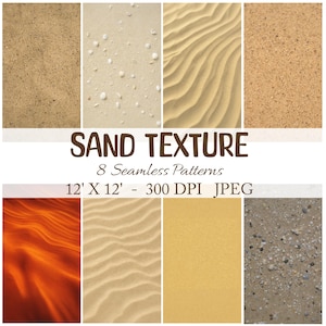 Digitaal papier textuur zandtextuur: naadloze strandwoestijnpatronen (digitale download)