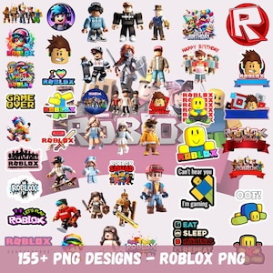 Paquete de imágenes PNG de juegos, más de 155 megaimágenes PNG de Roblox, papel digital, cumpleaños de Roblox, imágenes prediseñadas de personajes de Roblox, sublimación de Roblox