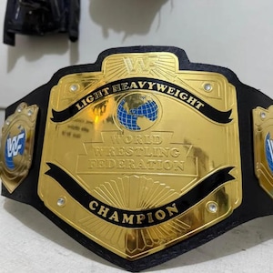 Light Heavyweight Wrestling Championship Belt: Genuine Leather, Adult Size
