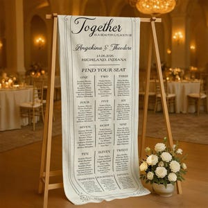 Custom Wedding Seating Chart Banner: Find Your Seat Cotton Linen Tapestry