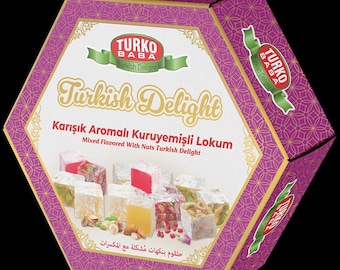 Mixed Nuss Türkisch Delight, verschiedene Geschmacksrichtungen, traditionelle Süßwaren
