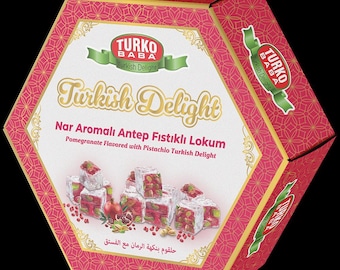 Türkisches Vergnügen mit Honiggeschmack, traditionelles Lokum, authentisches türkisches Geschenk