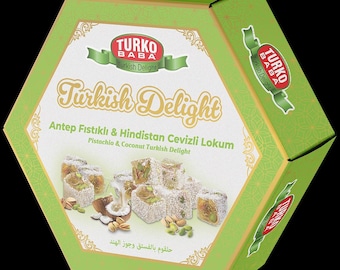 Kokosnuss-Pistazie Türkisch Delight, Lokum