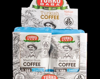 TurkoBaba Mastic Gum Türkischer Kaffee, Steinschliff, Authentisch Ottomaner Stil