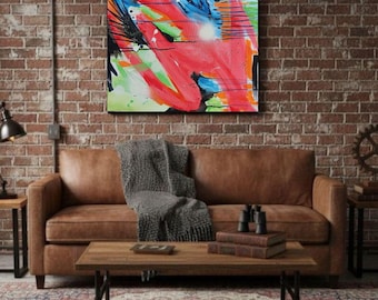 Abstraktes Acrylbild 16x20 auf Leinwand