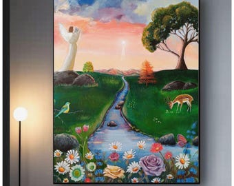 Angel Acrylic Painting 30x24 on Canvas