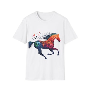 Vibrant Horse Art T-Shirt - Unique Soft Unisex Tee - Perfect Colorful Gift