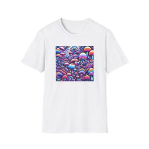 Psychedelic Mushroom Unisex T-Shirt, Vibrant Colorful Art Design