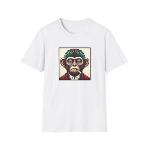 Wise Ape grafisch uniseks softstyle T-shirt - retro kunstkleding, eigenzinnig modecadeau, uniek casual T-shirt