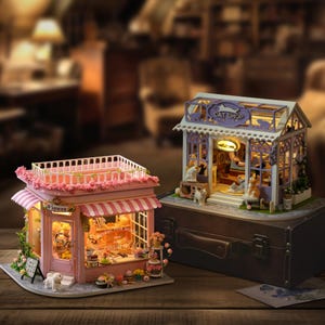 DIY Miniature House Kit, 3D Wooden Dollhouse Model, Handmade Craft Puzzle, Building Blocks Toy, Gift for Kids Adults, Creative Home Decor
