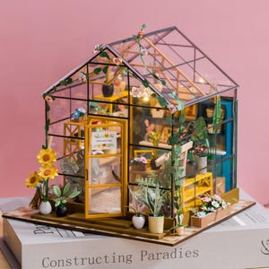 DIY Wooden Miniature House, 3D Puzzle Dollhouse, Handcrafted Flower Room, Mini Villa Assembly Model, Educational Toy Gift for Kids