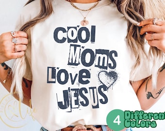 Jesús PNG, Camiseta retro de Jesús PNG, Cristiano PNG, Diseño genial de "Mamás aman a Jesús" PNG, Versículo bíblico PNG, Fe PNG, Camiseta cristiana de moda para mamás PNG