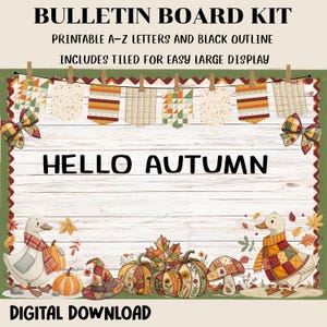Fall Bulletin Board Kit: Classroom Decor, Printable Letters (Digital Download)