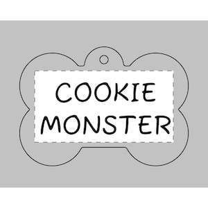 Cookie monster, Personalized Pet Tags, Pet Gift, Cute Pet ID Tags, Unique Dog Tags