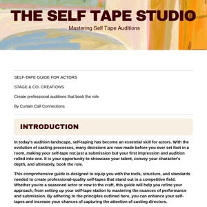 Guide för skådespelare i självinspelningsstudio: Förberedelsebok för audition (digital nedladdning)