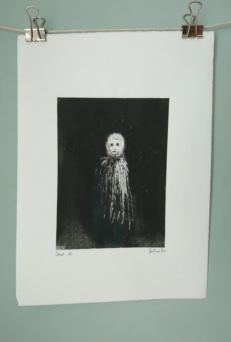 OOAK Original Art Ghost 10 Monotype