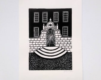 Arana House- original linocut print