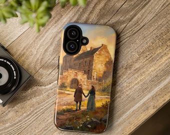 Outlander Jamie Claire Lallybroch Oil Painting Phone Case, Scottish Highlands Art