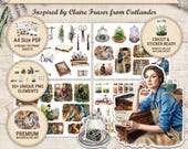 Outlander Inspired Scrapbooking Kit, Highland Healer, Watercolor Art, Planner Decals (Digital Download)