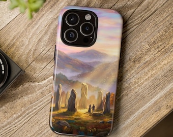 Outlander Inspired Craigh na Dun Phone Case | Jamie Claire Standing Stones Art (Tough Case)