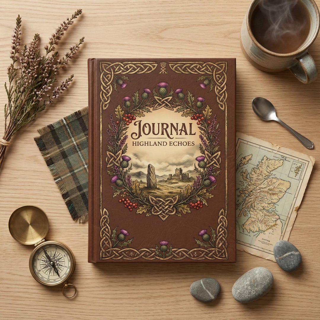 Outlander Journal Outlander Inspired Highland Echoes Journal, Scottish Thistle Notebook ...