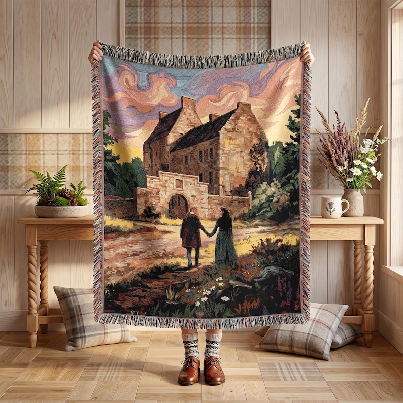 Lallybroch Woven Blanket, Outlander Jamie Claire Scottish Tapestry, 100 ...