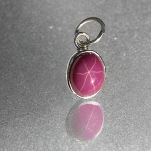 Oval Shape Star Ruby Pendant, Handmade 925 Sterling Silver Pendant, By Girls,,,,| With Chain