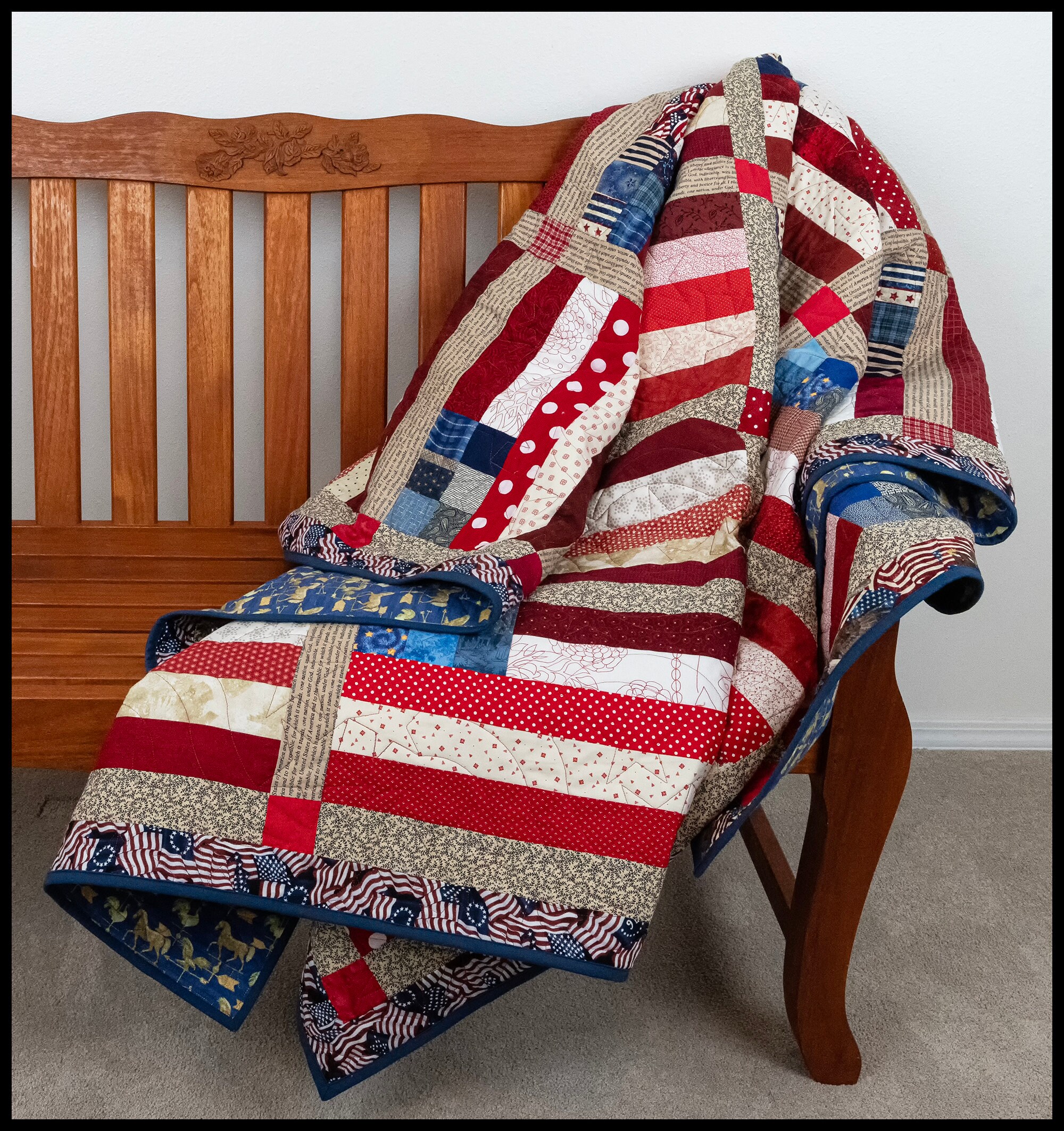 Uncle Sam Quilt Pattern Uncle Sam's Full/double Size Quilt - Etsy