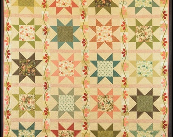 Vine Flowers Under Sequoia Stars California King Size Quilt
