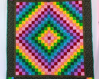 Rainbow Trip Around the World California King Size Quilt