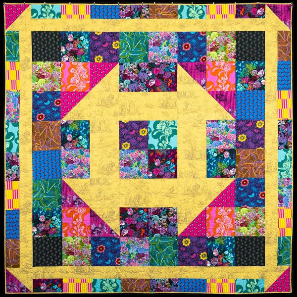 Colossal Churn Dash Queen Size Quilt