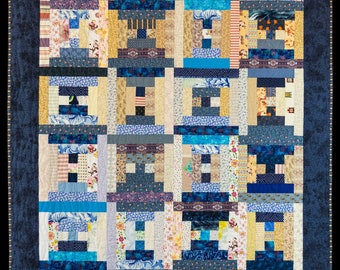 Blue Steps Twin Size Quilt