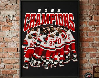 Carolina Hurricanes 2026 Stanley Cup Champions Poster or Canvas Wall Art