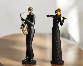 Resin Musician Sculpture | Abstract Jazz Band Figurine