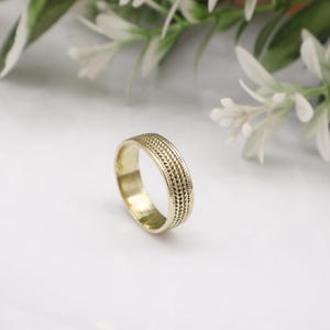 Bague en laiton texturé pour homme et femme, bijoux vintage faits main, bague tendance bohème minimaliste, cadeau unisexe unique