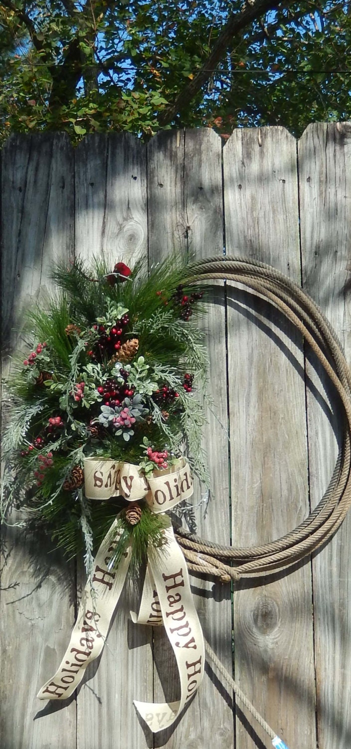 RESERVED Christmas Wreath Cowboy Christmas Country | Etsy