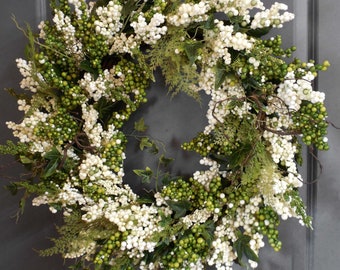 Wreath To Be Enjoyed Year Round, Xl Spring Berry Wreath, Wreath For The Door, Front Door Wreaths, Farmhouse Wreath