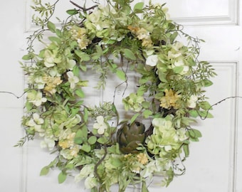 Greenery Wreath For Spring/Summer to Be Enjoyed All Year,  Spring Door Wreath, Wreath For The Door, Summer Wreath