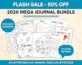 2026 Mega Printable Planner Bundle - ADHD Organizer -  A5, A4,& US Letter Size - 2026 Journal Bundle - Digital Download Journals - 281 Pages
