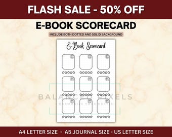 E-Book Scorecard - Kindle Buch Bewertungslogbuch - Digital Reader Bewertungsliste - Tablet Lesejournal - PDF Einleger für E-Reader