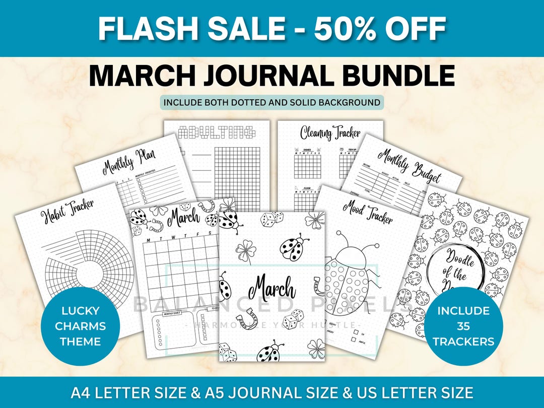March Planner Bundle - Lucky Charms Theme Printable - Undated Monthly ...