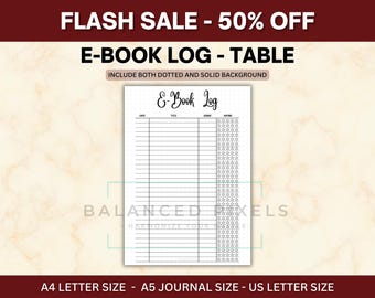 E-Book Lesetagebuch - Digital Book Tracker List - Checkliste für Kindle-Lesung - Genre Tracker Sheet - 5-Sterne-Rating-Seite - Bujo Insert PDF