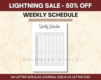 Weekly Planner Template: Hourly Schedule & Time Blocking (Digital Download)
