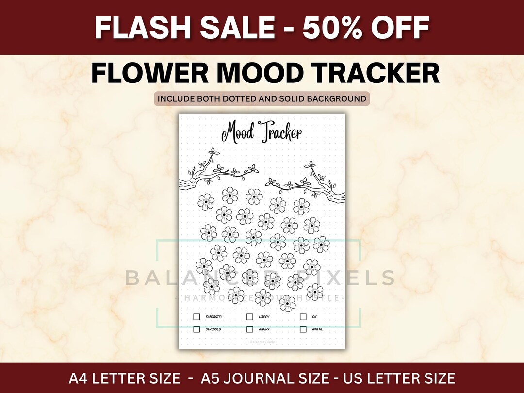 Flower Mood Tracker - Cherry Blossom Printable - Spring Journal ...