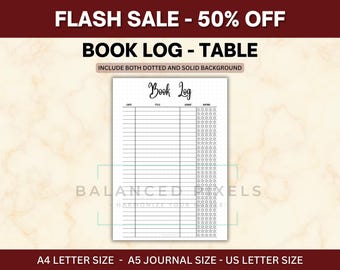 Buchlesetagebuch - Physischer Buch Tracker PDF - Genre Tracking Sheet - Leseverlauf Checkliste - 5-Sterne-Rating-Seite - Bujo-Einsatz