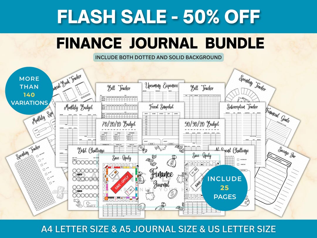 Ultimate Finance Planner Bundle - Monthly Budget - Expense Tracker - Savings Challenge Games ...