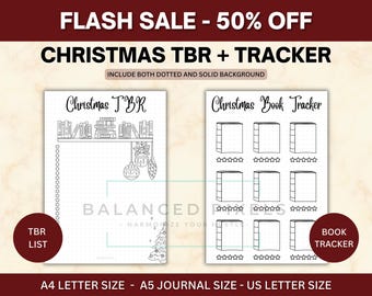 Weihnachts-Leseplaner-Set - Urlaubsbuch-Tracker & TBR-Liste - Dezember-Lesetagebuch - Weihnachtsbuch-Challenge - Winter-Bujo-Einlage